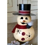 Zucca vera Snowman con Pipa e Cappello nero